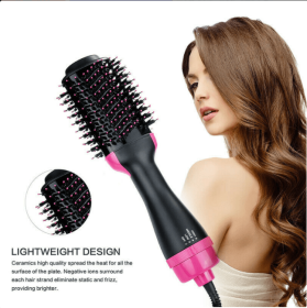 Free shipping 2In1 One Step Hair Dryer and Volumizer Brush Straightening Curling Iron Comb BO