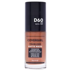 TruBlend Matte Made Liquid Foundation - D60 Toasted Almond by CoverGirl for Women - 1 oz Foundation