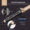 Curling Iron 1 1/2-inch Dual Voltage Instant Heat with Extra-Smooth Tourmaline Ceramic Coating; Glove Included by MiroPure; RM-C85-38 Gold