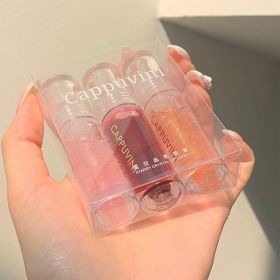 1/3Pcs Transparent Lip Gloss Crystal Jelly Mirror Liquid Lipstick Glitter Clear Moisturize Lip Tint Cosmetic For Lip Makeup Base (Color: setA)