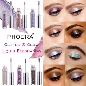 PHOERA Magnificent Metals Glitter and Glow Liquid Eyeshadow 12 Colors (Color: Cream)