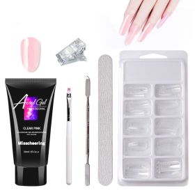 Painless Extension Gel Nail Art Without Paper Holder Quick Model Painless Crystal Gel Set (Style: 7 Color)