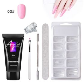 Painless Extension Gel Nail Art Without Paper Holder Quick Model Painless Crystal Gel Set (Style: 3 Color)