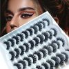 USA 20 Pairs False Eyelashes Soft Natural Extension Black 3D Makeup Lashes Black